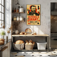 Ulysses S. Grant 18th President of the United States Layered paper Collage Poster