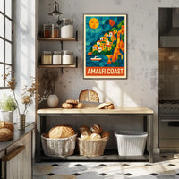 Amalfi Coast Poster Wall Art 18x24 Scenic Seaside Decor