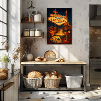 Las Vegas Poster for Home Decor Lovers Neon Nightlife