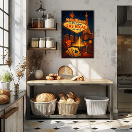 Las Vegas Poster for Home Decor Lovers Neon Nightlife