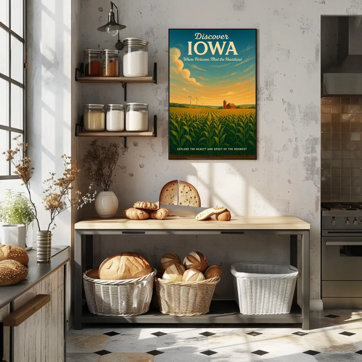 Iowa's Scenic Beauty Landscape Vintage Midwest Poster