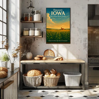 Iowa's Scenic Beauty Landscape Vintage Midwest Poster