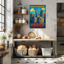 Raleigh, North Carolina Skyline Poster