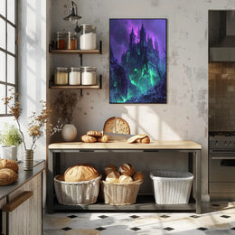 Mysterious Cliff with Solitary Raven Poster Art PosterGoat