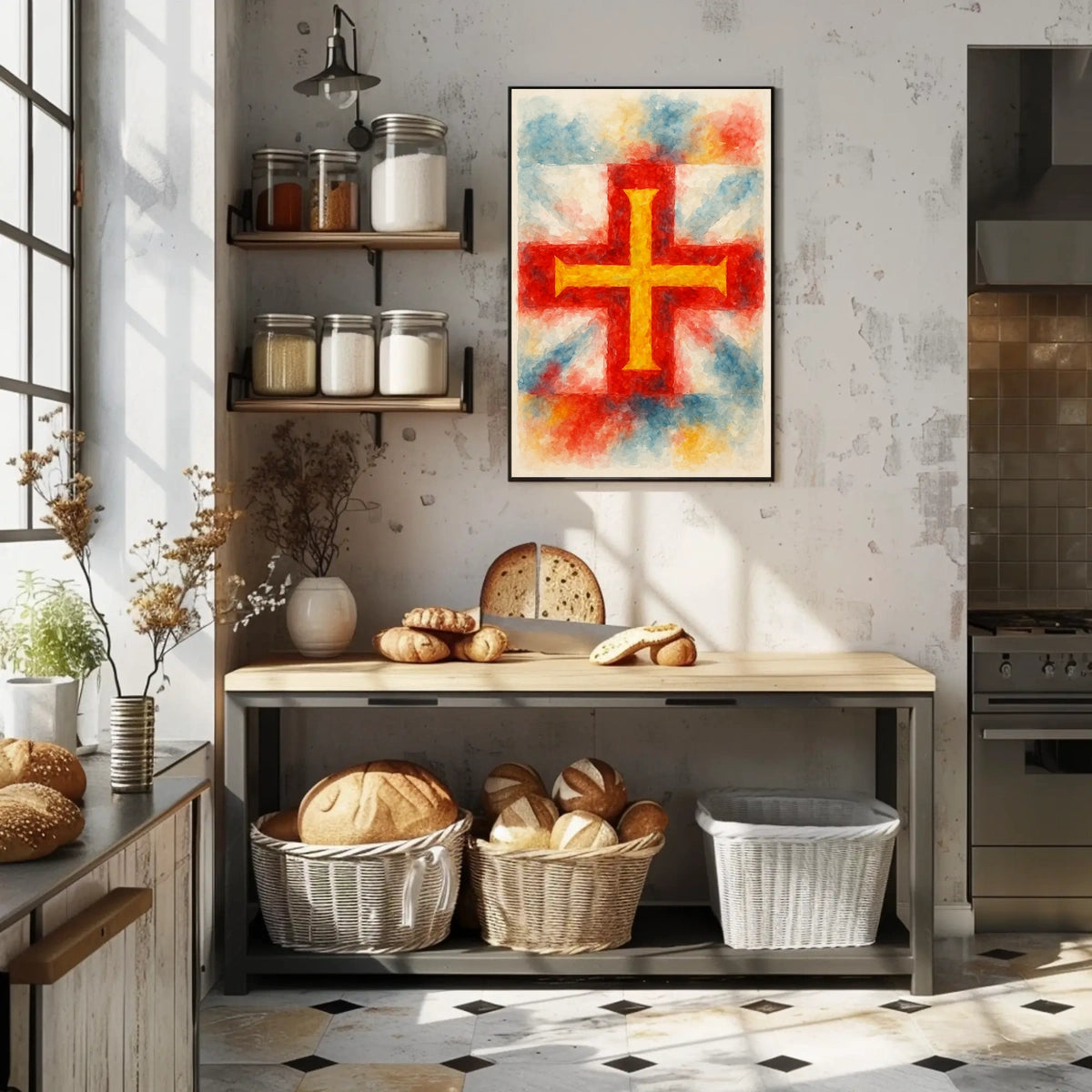 Abstract Cross in Watercolor Poster