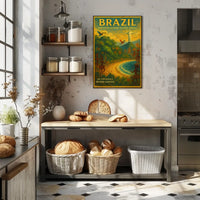 Brazil's Vibrant Landscapes Vintage Travel Poster