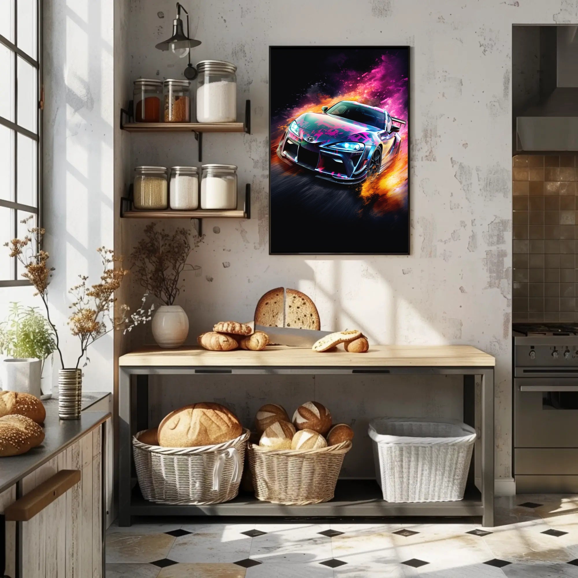 Sleek Modern Sports Car Poster for Thrill Seekers