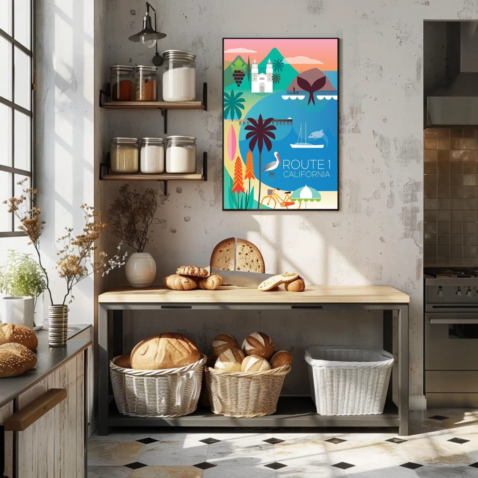 California Coastal Adventure Art – Travel Poster PosterGoat