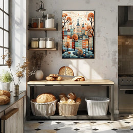 Enchanted Autumn Cityscape Poster