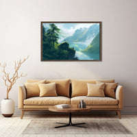 Majestic Mountain Adventure Scenic Art Poster