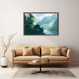 Majestic Mountain Adventure Scenic Art Poster