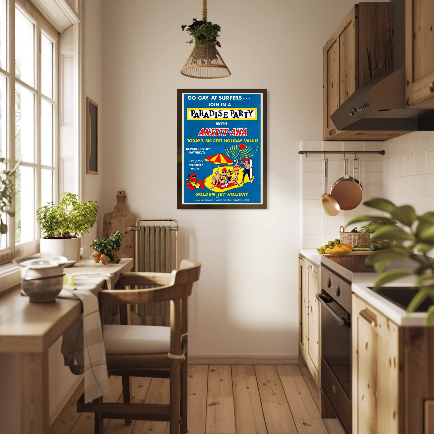 Paradise Party Vintage Poster - Ansett-ANA