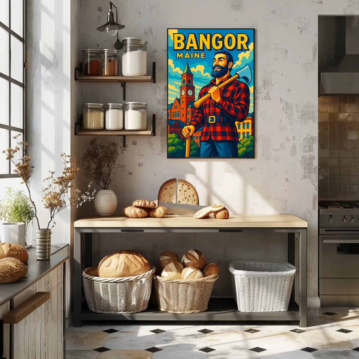 Bangor, Maine Lumberjack Spirit Poster