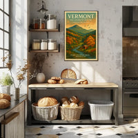 Vermont Autumn Landscape Travel Poster