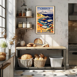 Visit Greece: Discover Athens Majestic Harbor Travel Poster