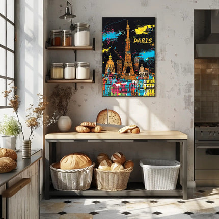 Vibrant Paris Skyline Poster