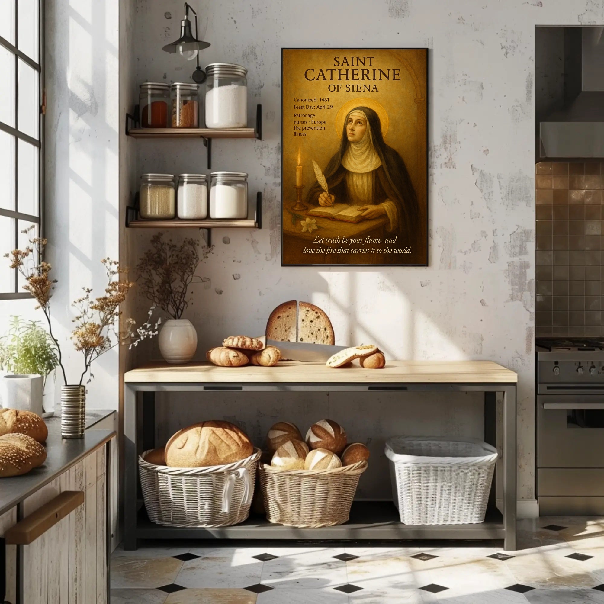 Saint Catherine of Siena Religious Inspirational Poster