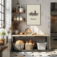 Prague Skyline Illustration Poster