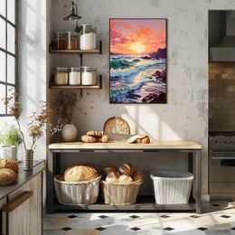 Vibrant Coastal Sunset Poster PosterGoat