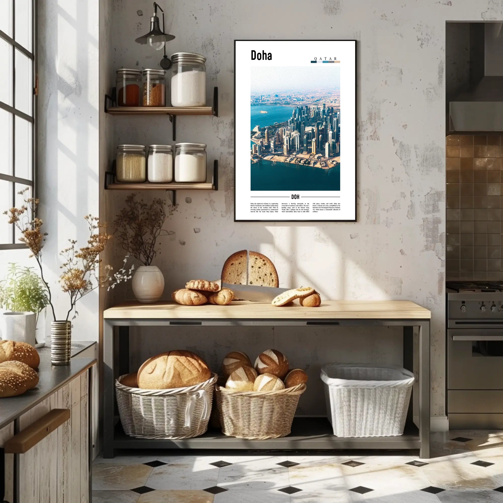 Doha Cityscape Vibrance: Modern Architecture and Culture Urban or Cityscape Poster PosterGoat