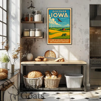 Discover Iowa's Tranquil Beauty: Vintage Travel Poster