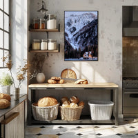 Serene Snowy Mountain Scene Winter National Park Poster