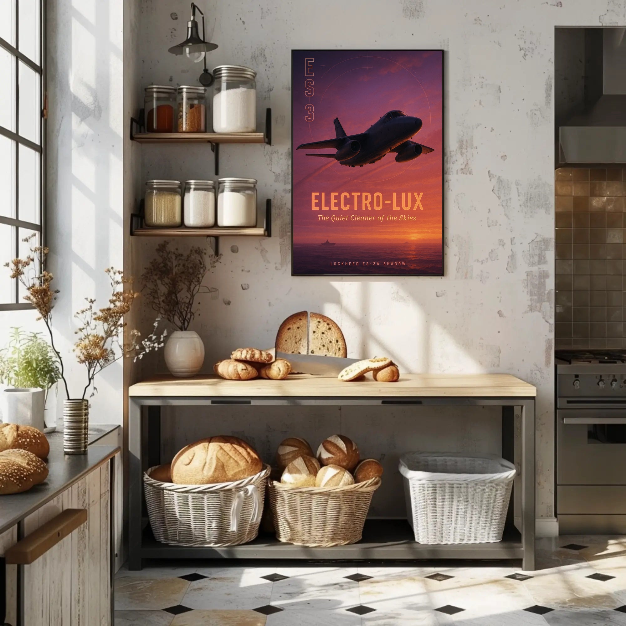 Lockheed ES-3A Shadow in Flight Aviation Poster