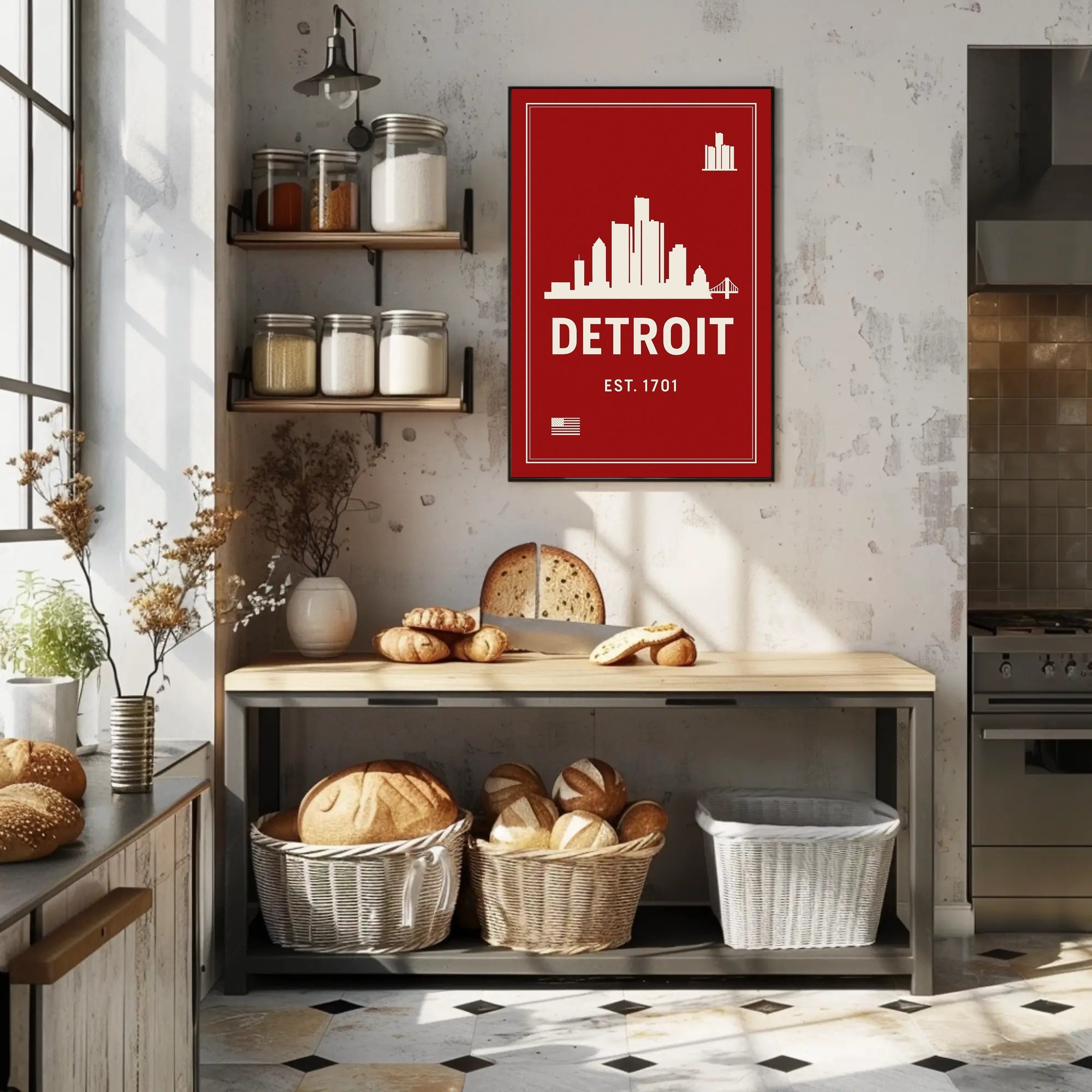 Detroit Skyline Poster PosterGoat