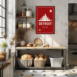 Detroit Skyline Poster PosterGoat