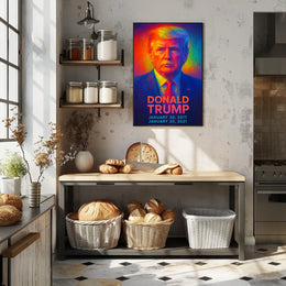 Donald Trump 45th President of the United States Neon Gradient Overlay Poster
