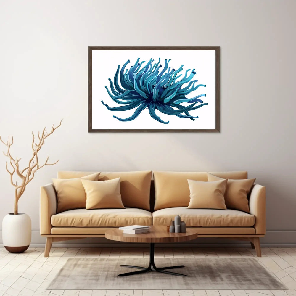 Vibrant Sea Anemone Modern Abstract Art Poster