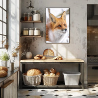 Red Fox in Winter Wonderland Animal Poster