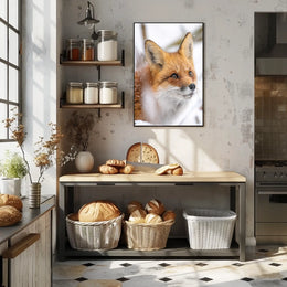 Red Fox in Winter Wonderland Animal Poster