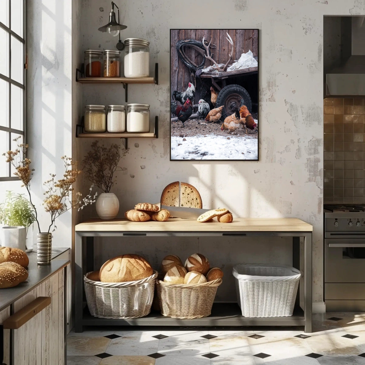 Rustic Farmyard Scene Poster