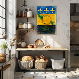 Sunflower and Fleur-de-Lis Poster