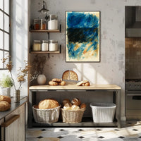 Abstract Blue And Black Composition Poster