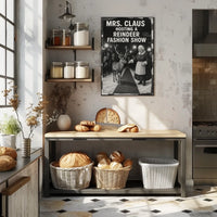 Whimsical Mrs. Claus Vintage Christmas Poster