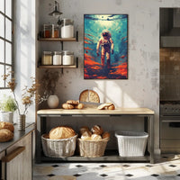 Astronaut in Cosmic Waters Poster