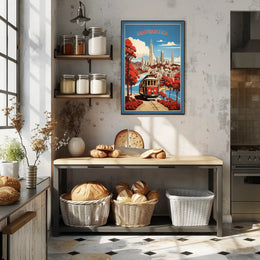 San Francisco Skyline Vintage Travel Poster