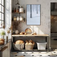 Winter Serenity: Minimalist Snow Forest National Park Poster