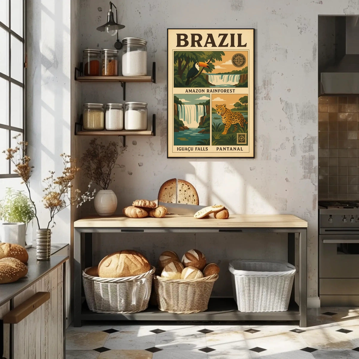 Brazil's Natural Wonders Vintage Travel Poster
