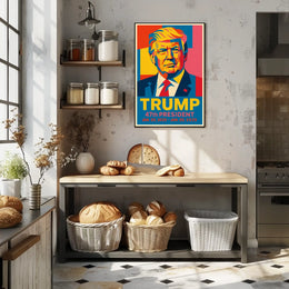 Donald Trump A Modern Icon in Primary Colors Poster