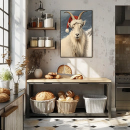 Festive Mountain Goat Poster