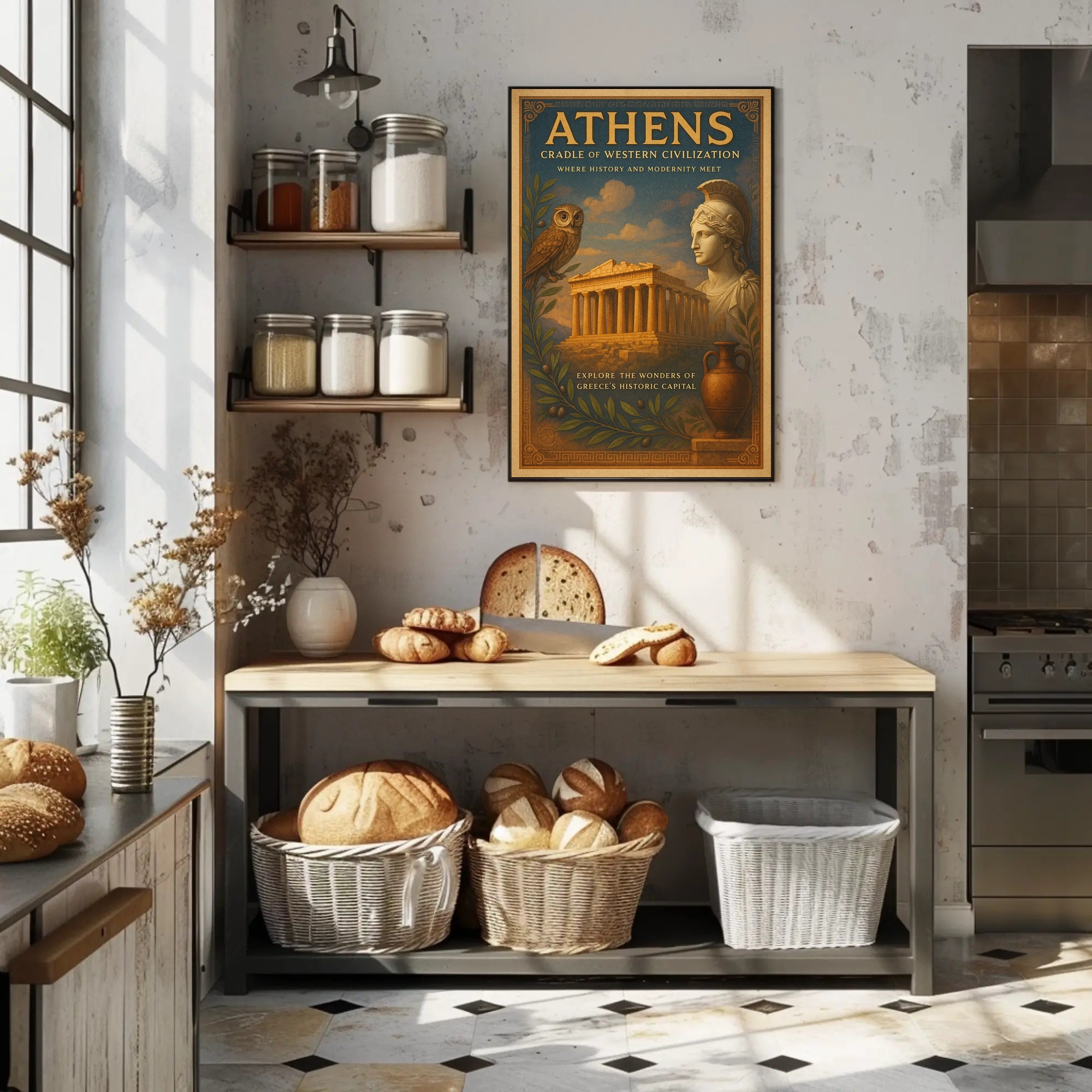 Athens Vintage Artwork Cultural or Heritage Poster