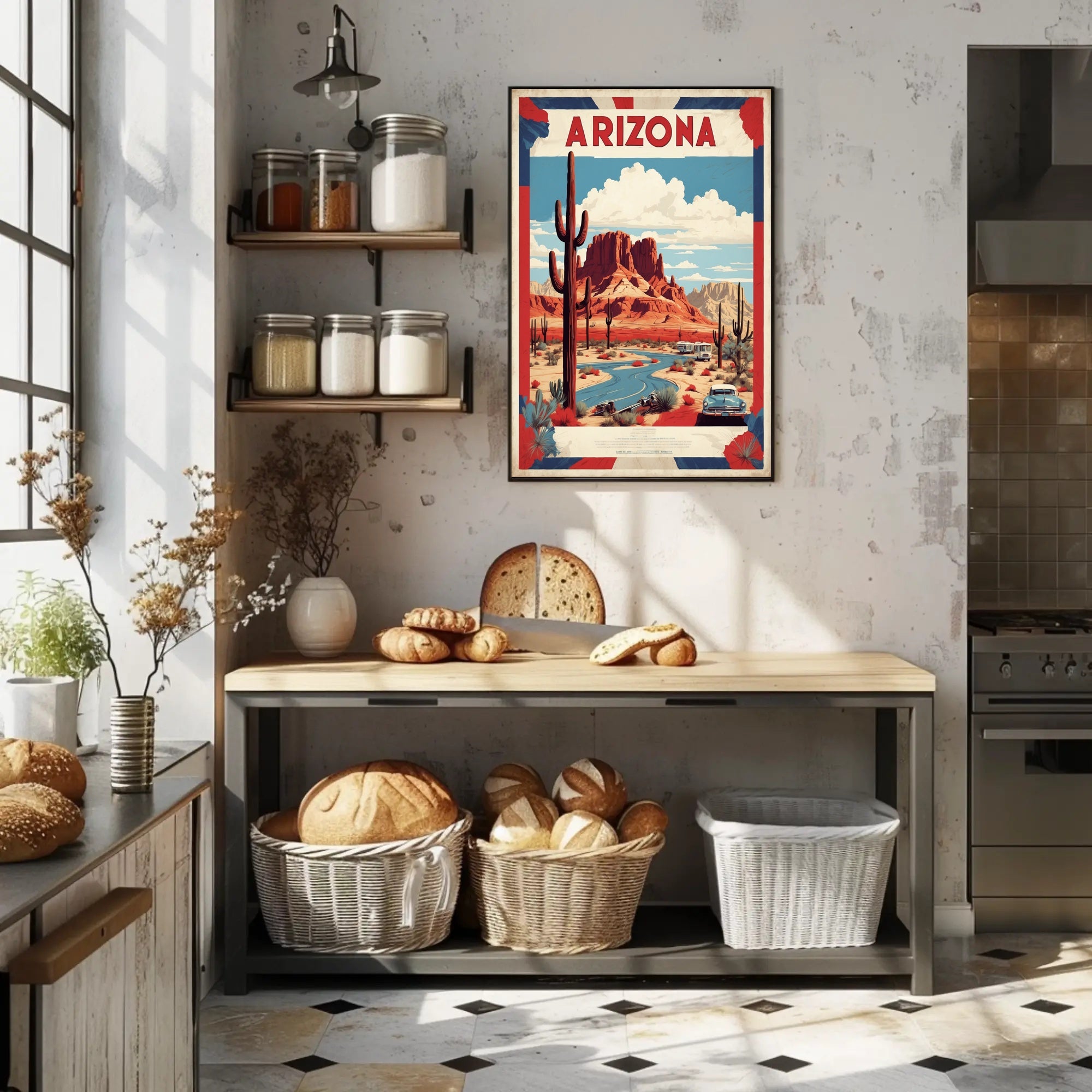 Arizona Desert Vintage Travel Poster
