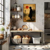 Silhouette at Sunset Art Print Wall Decor