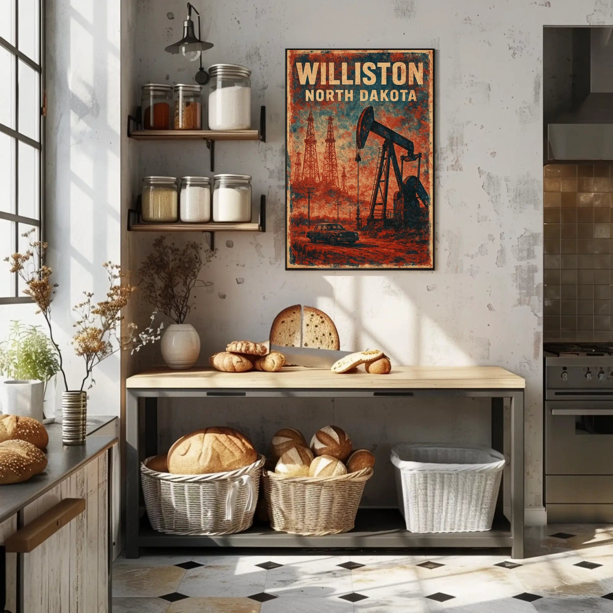 Williston Oil Heritage Vintage Industrial Poster