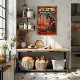 Williston Oil Heritage Vintage Industrial Poster