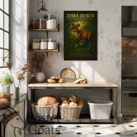 Zebra Duiker Rainforest Illustration Animal Poster