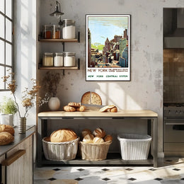 New York City Skyline Travel Poster Vintage Wall Art